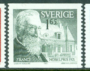 Sverige – F 1192-1194 Nobelpristagare 1921, 3 kpl **