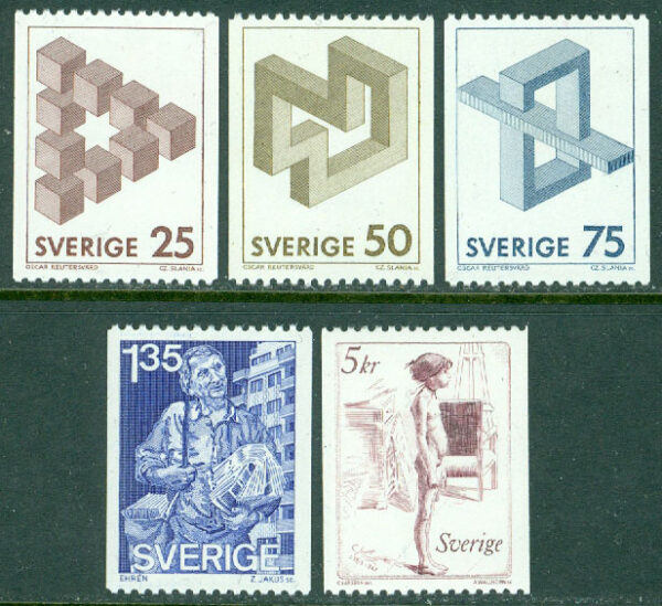 Sverige - F 1199-1203 Omöjliga figurer - Tidningsdistributör - Graziella, 5 kpl **