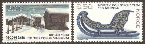 Norge - F 1205-1206 Folkmuseet 100 år, 2 kpl **