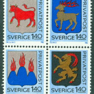 Sverige – F 1206-1209 Rabattmärken IV. Svenska landskapsvapen, 4 kpl **