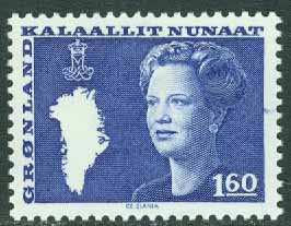 Grönland – F  122 Drottning Margrethe typ III, 1.60 kr blå **