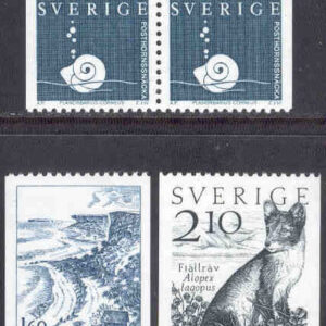 Sverige – F 1263-1265 Posthornsnäcka – Stora Karlsö – Fjällräv, 4 kpl **