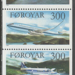 Färöarna – F  127-131 Flygplan bl.a. Douglas DC-3, 5-strip kpl **
