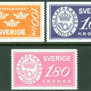 Sverige – F 1284-1286 Postsparandet 100 år, 3 kpl **