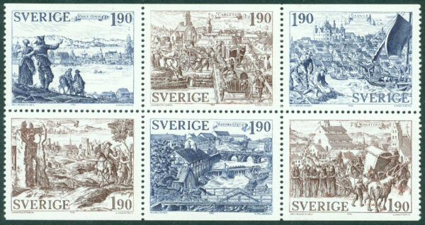 Sverige - F 1311-1316 Äldre städer, 6 kpl **