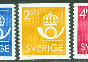 Sverige – F 1333-1335 Postens emblem, 3 kpl **