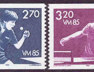 Sverige – F 1343-1344 VM i bordtennis, 2 kpl **