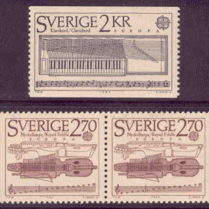 Sverige – F 1345-1346 Europa CEPT 1985, Europeiska musikåret, 3 kpl **