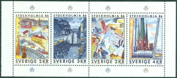 Sverige - F 1353-1356 Stockholmia 86 III, block kpl **