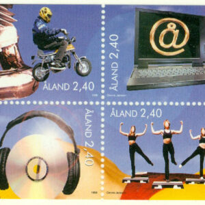 Åland – F  136-139 Aktiv ungdom bla motor & musik, 4-block kpl **