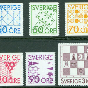 Sverige – F 1371-1376 Spel, bl.a. schack, 6 kpl **