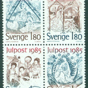 Sverige – F 1377-1380, Julpost 1985, 4-bl kpl **