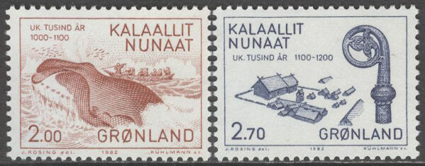 Grönland - F  138-139 1000-årsserien II - Valfångare - Biskopskräkla, 2 kpl **
