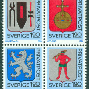 Sverige – F 1403-1406 Rabattmärken VIII – Svenska landskapsvapen, 4 kpl **