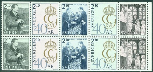 Sverige - F 1407-1411 Carl XVI Gustaf 40 år, 10 kpl **