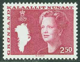 Grönland – F  141 Drottning Margrethe typ III, 2.50 kr röd **
