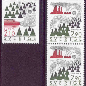 Sverige – F 1414-1415 Europa CEPT 1986, Natur- och miljöskydd, 3 kpl **