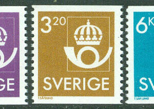Sverige – F 1435-1437 Postens emblem, 3 kpl **
