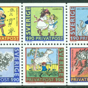 Sverige – F 1448-1457 Rabattfrimärken IX – Astrid Lindgren berättar, 10 kpl **