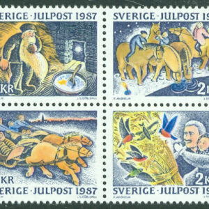 Sverige – F 1474-1477 Julpost 1987, 4-block kpl **