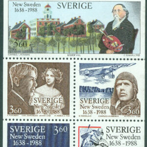 Sverige – F 1490-1495 Nya Sverige 1638-1988, 6 kpl **