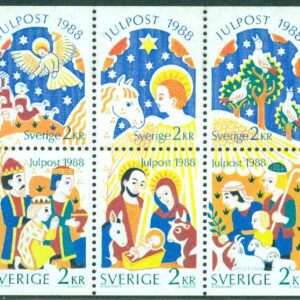Sverige – F 1527-1532 Julpost – Inrikes julpost 1988, 6-block kpl **