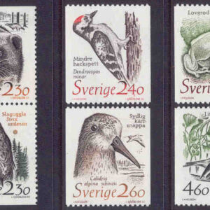 Sverige – F 1541-1546 Djur i hotad miljö, 6 kpl **