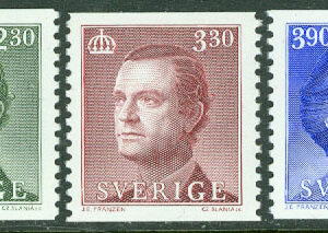 Sverige – F 1551-1553 Kung Carl XVI Gustav och drottning Silvia, 3 kpl **