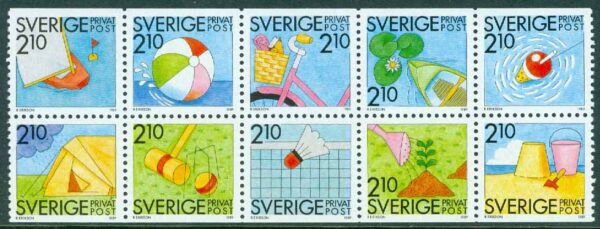 Sverige - F 1559-1568 Rabattfrimärken XI - Sommarnöjen, 10 kpl **