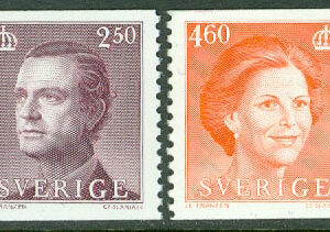 Sverige – F 1604-1605 Kung Carl XVI Gustav och drottning Silvia, 2 kpl **