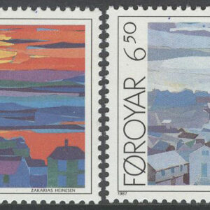 Färöarna – F  162-163 Int frimärksutställning Hafnia 87 II. Tórshavn, 2 kpl **