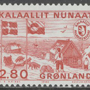 Grönland – F  163 Grönlands Postverk självständigt – Hundar, 1 kpl **