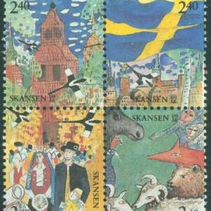 Sverige – F 1685-1688 Rabattfrimärken XIII – Skansen 100 år, 4-block kpl **
