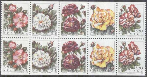 Sverige - F 1842-1846 Rosor bla Peace, 10-block kpl **