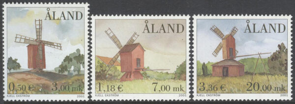 Åland - F  192-194 Väderkvarnar, 3 kpl **