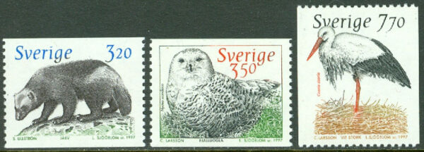 Sverige - F 1993-1995 Djuren på Nordens Ark 1, 3 kpl **