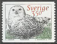 Sverige – F 1994 Djuren på Nordens Ark 1 – Fjälluggla, 3,50 kr **