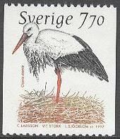 Sverige – F 1995 Djuren på Nordens Ark 1 – Stork, märke **