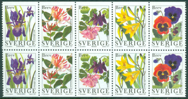 Sverige - F 2013-2017 Trädgårdsblommor, 10-block kpl **