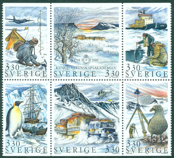 Sverige - F 1576-1581 Svensk Polarforskning, 6-block kpl **