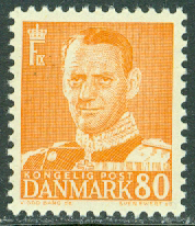 Danmark – F  364 Frederik IX 80 öre gul **