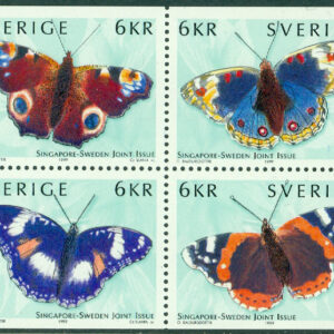 Sverige – F 2154-2157 HBL Fjärilar Sverige – Singapore, 4-block kpl **