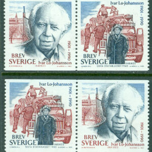 Sverige – F 2258-2259 Ivar Lo-Johansson, 4 kpl **