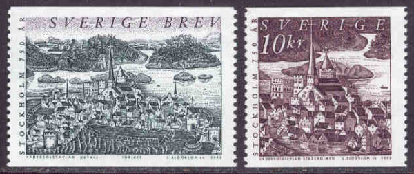 Sverige - F 2306-2307 Stockholm 750 år, 2 kpl **