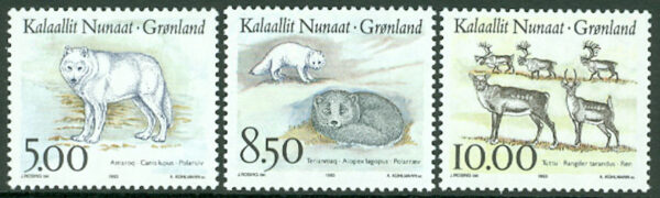 Grönland - F  239-241 Djur på Grnöland I, 3 kpl **