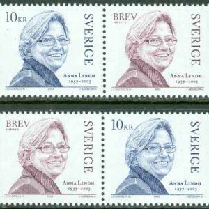 Sverige – F 2399-2400 Anna Lindh, 4 kpl **