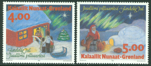 Grönland - F  254-255 Julfrimärken 1994, 2 kpl **