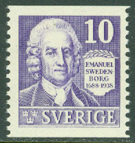 Sverige – F  259A Emanuel Swedenborg 10 öre 2-sid **