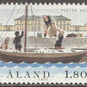Åland – F   26 Posten 350 år – Postrotebåt, 1 kpl **