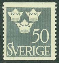 Sverige – F  284 Tre kronor, 50 öre grå **